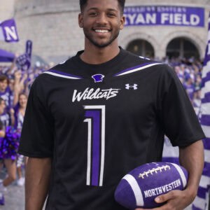 Northwestern University Wildcats Adult Under Armour Black Replica